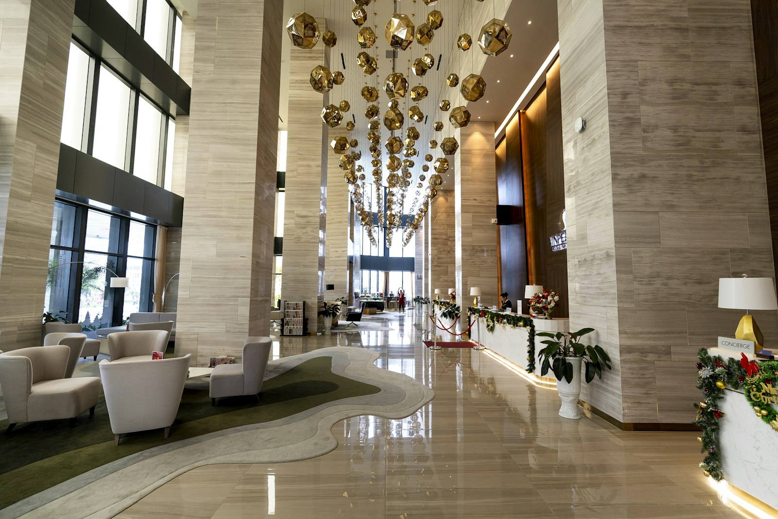 Elegant hospitality interior with chandelier